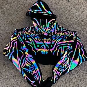 Reflective Crop Hoodie